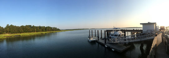 Wilmington River sunrise from Priest Landing docks.