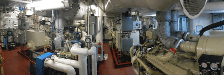 NOAA Ship Nancy Foster engine room. 