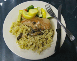 A typical meal prepared aboard the ship for crew and scientist.